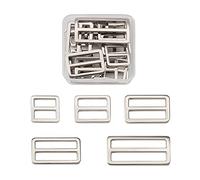 pandahall Lot de 16 boucles en métal à triple glissement pour sangle réglable en platine