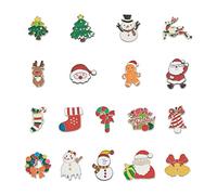 PandaHall Lot de 18 Pin's de Noël en Émail - Cloche, Père Noël, Bonhomme de Neige, Renard, Sapin - Pour Vêtements, Sacs, Vestes, Accessoires