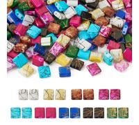 Pandahall Lot de 180 mini perles rectangulaires en verre Tila à 2 trous 5 mm pour fabrication de bracelets, colliers, bijoux