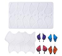 PandaHall Lot de 2 moules en silicone en forme d'ailes de papillon pour fabrication de bijoux en résine époxy UV Motif ailes de fée