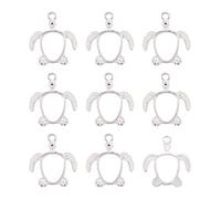 PandaHall Lot de 20 pendentifs en forme de tortue en alliage argenté avec boucle pour fabrication de bijoux en résine