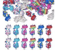 Pandahall Lot de 24 breloques en forme de chat en émail pour fabrication de boucles d'oreilles, bracelets, colliers et bijoux