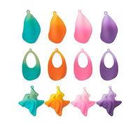 PandaHall Lot de 24 pendentifs en fer peint par pulvérisation en forme de feuille en forme de goutte d'eau en métal pour boucles d'oreilles porte-clés, loisirs créatifs