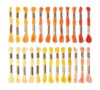 PandaHall Lot de 25 fils à broder orange de 1 mm de fil à broder en polyester 6 plis pour couture, matelassage, bracelets d'amitié, fabrication de bijoux