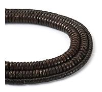 PandaHall Lot de 3 fils de perles rondes et plates en coquille de noix de coco naturelle - Perles Heishi en vrac pour fabrication de bijoux bohème