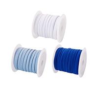 Pandahall Lot de 3 rouleaux de cordon élastique plat en polyester coloré 0,5 cm de large pour la couture, les travaux manuels, les élastiques à cheveux, la fabrication de bijoux