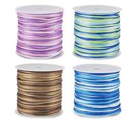 Pandahall Lot de 4 rouleaux de fil en nylon teint par segment pour nœuds chinois 1 mm pour fabrication de bijoux et perles 45,7 m