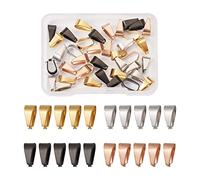 PandaHall Lot de 40 fermoirs à clipser en acier inoxydable - 4 couleurs - 11 x 6 x 5 mm