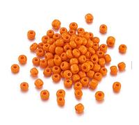 PandaHall Lot de 495 perles de rocaille rondes en verre de 4 mm 6/0 pour fabrication de bracelets, colliers, bijoux, orange foncé