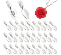 PandaHall Lot de 50 boucles d'oreilles plates en alliage d'argent tibétain avec colle pour pendentifs en verre
