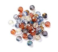 PandaHall - Lot de 50 perles bicônes en verre à facettes rondes et plates de 4 mm - Couleurs mélangées pour la fabrication de bijoux et d'artisanat