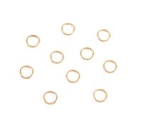 PandaHall Lot de 500 anneaux ouverts en acier inoxydable 304, 6 x 0,7 mm, fermés mais non soudés, anneaux fendus en métal plaqué or 18 carats pour la fabrication de bijoux