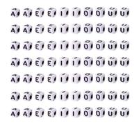 PandaHall Lot de 500 perles carrées avec lettres de l'alphabet A/E/I/O/U pour fabrication de bijoux 4 à 5 mm