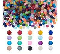 Pandahall Lot de 500 perles rondes en verre dépoli transparent de 8 mm pour la fabrication de bijoux, bracelets, colliers, loisirs créatifs, Mélange de 20 couleurs, 8mm