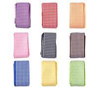 Pandahall Lot de 9 rouleaux de ruban vichy de 3,8 cm de couleur mélangée en polyester à carreaux pour la fabrication de nœuds, la couture, l'emballage de cadeaux, les mariages, les fêtes prénuptiales