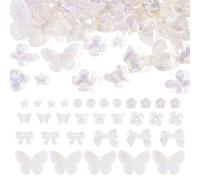 PandaHall Perles en résine 30 g en forme de fleur baroque, papillon, nœud, assorties, pour bracelets, loisirs créatifs, loisirs créatifs, fabrication de bijoux