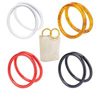 PandaHall Poignées de Sac à Main Rondes, 8pcs Poignées de Sac à Main en Plastique de résine Classique Anse de Sac décorative pour Sac de Plage Sacs de marché en macramé