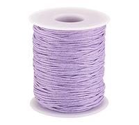 PandaHall Rouleau de cordon en coton tressé ciré pour fabrication de bijoux Lilas 91,4 m x 1 mm
