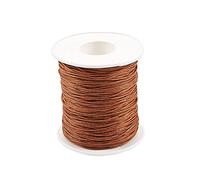 PandaHall Rouleau de cordon en coton tressé ciré pour fabrication de bijoux Terre de Sienne 91,4 m x 1 mm