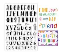 PandaHall Timbres Clairs Alphabets Lettres Chiffres, Tampon Scrapbooking Tampons Décoration Vintage Tampons en Silicone Transparents pour le Scrapbooking l'album Photo la Fabrication de Cartes
