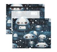 Pandas à RéPéTition Trousses à Crayons Transparentes pour Chevet,Compatibles avec les Classeurs à 3 Anneaux(2 Pack)