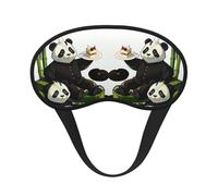 Pandas de père et fils C'est un masque pour les yeux à bordure noire. Le masque doux pour les yeux peut améliorer la qualité du sommeil et est adapté pour l'intérieur, l'extérieur et les voyages.