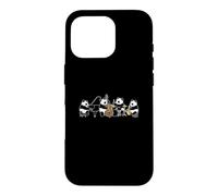 Pandas Jazz Piano Saxophone Batterie Contrebasse Musique Coque pour iPhone 16 Pro