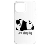 Pandas Just Lazy Days Cute Design Kawai Panda Ours Amusant Coque pour iPhone 16 Pro Max