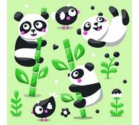 Pandas Lot de 20 Serviettes en Forme de Panda pour Animaux et Enfants 33 x 33 cm