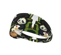 Pandas of Father and Son Bandeau de Sport Elastique Unisexe Doux et Respirant Absorption Rapide Matière Polyester
