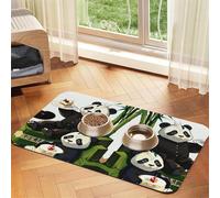 Pandas of Father and Son Nappe absorbante en cuir pour animal domestique Tapis de gamelle pour chien ou chat