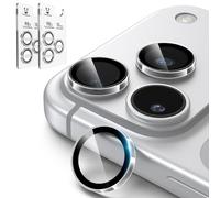 PandaShield Lot de 2 protecteurs d'objectif d'appareil photo anti-reflets pour iPhone 16/15 Pro et Pro Max, installation facile, anti-rayures, dureté 9H, clarté ultra 98 %, maintient le design