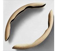 PandD Snap on Couvre Volant de Voiture pour Buick Encore Envision Enclave Cascada Lacrosse Regal, Fibre de Carbone/Daim Durable Ultra LéGer Respirant Et AntidéRapant IntéRieur Accessoires,F Beige