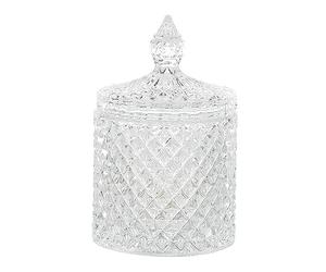 Pandecor BONBONNIÈRE VERRE STRIÉ ÉCRIN PRÉCIEUX 14CM