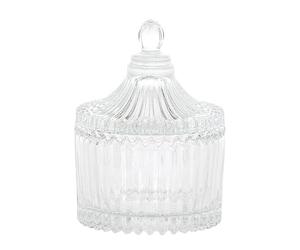 Pandecor BONBONNIÈRE VERRE STRIÉ ÉCRIN PRÉCIEUX 9CM