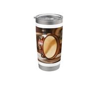 Pandeiro Instrument Musicien Brésil Samba Gobelet isotherme en acier inoxydable double paroi