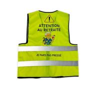 Pandiui23 Cadeau de retraite en français pour homme Gilet réfléchissant avec soin du retraite, accessoires cadeau de départ à la retraite
