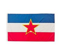 Pandiui23 Drapeau de la Yougoslavie 1946-1992, Drapeau Coloré Yougoslavie 150 cm x 90 cm, Idéal Pour Extérieur Et Intérieur, Avec Blason