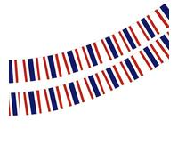 Pandiui23 Lot de 40 drapeaux de la Thaïlande, rectangulaire, 14 x 21 cm, 11,4 m, rouge, blanc, bleu, polychlorure de vinyle/polyéthylène téréphtalate (PET), décoration pour la maison et les événements