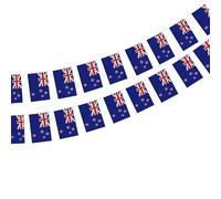 Pandiui23 Lot de 40 drapeaux de Nouvelle-Zélande Nouvelle-Zélande Guirlande Nouvelle-Zélande 11,4 m Drapeau Nouvelle-Zélande 14 x 21 cm