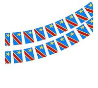 Pandiui23 Lot de 40 Drapeaux du Congo Guirlande Congo 11,4 m