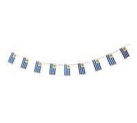 Pandiui23 Lot de 40 drapeaux nationaux Uruguay - 11,4 m - 14 x 21 cm - Bleu - Patriotique - Événements - Décoration - Jardin - Fête