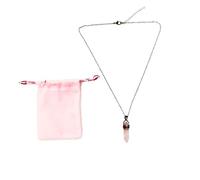 Pandiui23 Pendentif en pierre naturelle, collier de chakra en pierre, pendentif perle de pierres naturelles (chaîne de quartz rose)