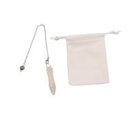 Pandiui23 Pendule de divination égyptienne THOT/pendule de radiesthésie avec témoin et chaîne - magnétiseur, sagesse, clairvoyance, ésotérisme (quartz blanc)