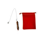 Pandiui23 Pendule de divination égyptienne THOT/pendule de radiesthésie avec témoin et chaîne - magnétiseur, sagesse, clairvoyance, ésotérisme (Oeil de Tigre)