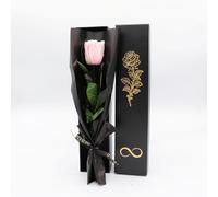 Pandiui23 Rose éternelle préservée, rose éternelle, rose naturelle préservée, fleurs préservées, cadeau Saint Valentin, cadeau fête des mères, cadeau de Noël, rose clair