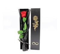 Pandiui23 Rose éternelle préservée, rose naturelle préservée, rose rouge, cadeau Saint Valentin, fête des mères, Noël, rose classique, traditionnelle