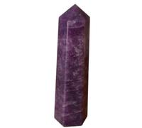 Pandiui23 Tour en pierre lépidolite, baguette de verre, quartz en cristal naturel colonne de cristal hexagonale, baguettes en cristal de roche, baguettes en quartz clair, tour (Lépidolite, 7-8 cm)