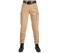 Pando Moto Mila Cargo Jeans de moto pour dames, beige, Taille 30/32