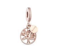 PANDOCCI 2017 Automne Rose Or Famille Arbre Patrimoine Dangle Effacer CZ Perles Authentique 925 Sterling Argent DIY Convient pour Original Pandora Bracelets Charme Bijoux